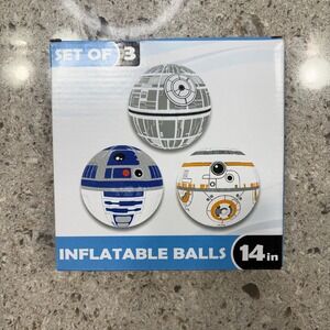 Star Wars Inflatable Balls Set of 3 Death Star R2D2‎ BB8 14 inch Kids